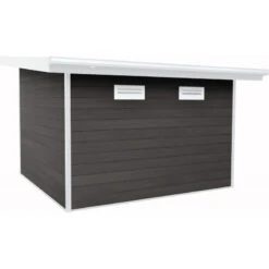 Abri De Jardin En Bois Composite 28mm Anthracite 9m² PREMIUM Toit Plat - Woodlife Garden -Boutique De Jardin abri de jardin en bois composite 28mm anthracite 9m premium toit plat woodlife garden 3