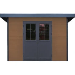 Abri De Jardin En Bois Composite 28mm Aspect Bois 4,41m² PREMIUM Toit Plat - Woodlife Garden -Boutique De Jardin abri de jardin en bois composite 28mm aspect bois 441m premium toit plat woodlife garden 2