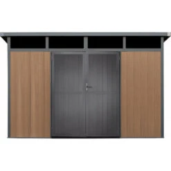 Abri De Jardin En Bois Composite 28mm Aspect Bois 8,09m² GORDON Skylight - Woodlife Garden