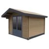 Abri De Jardin En Bois Composite 28mm Bois Vieilli 14,44m² Double Porte Alu Et Double Vitrage - WoodLife Garden -Boutique De Jardin abri de jardin en bois composite 28mm bois vieilli 1444m double porte alu et double vitrage woodlife