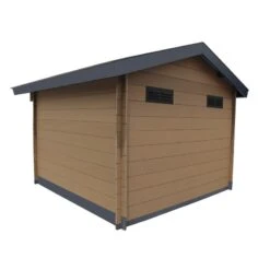 Abri De Jardin En Bois Composite 28mm Bois Vieilli 14,44m² Double Porte Alu Et Double Vitrage - WoodLife Garden -Boutique De Jardin abri de jardin en bois composite 28mm bois vieilli 1444m double porte alu et double vitrage woodlife 4