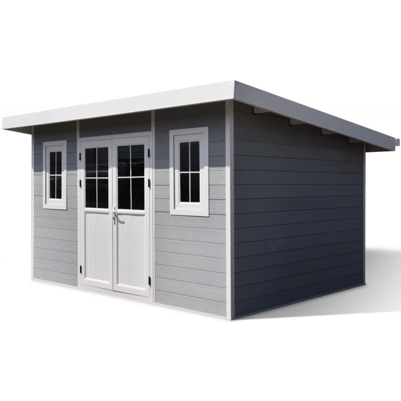 Abri De Jardin En Bois Composite 28mm Gris Clair 12m² PREMIUM Toit Plat - Woodlife Garden 5 Abri De Jardin En Bois Composite 28mm Gris Clair 12m² PREMIUM Toit Plat - Woodlife Garden – Image 3