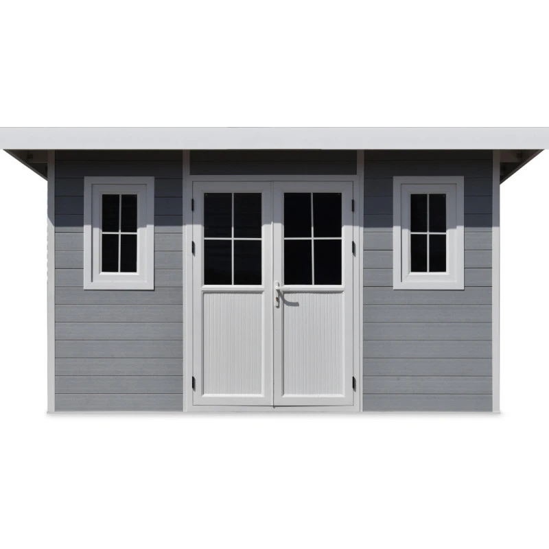 Abri De Jardin En Bois Composite 28mm Gris Clair 12m² PREMIUM Toit Plat - Woodlife Garden 6 Abri De Jardin En Bois Composite 28mm Gris Clair 12m² PREMIUM Toit Plat - Woodlife Garden – Image 4