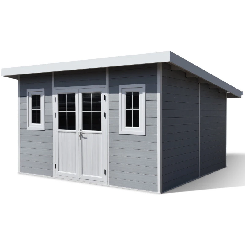 Abri De Jardin En Bois Composite 28mm Gris Clair 14,90m² PREMIUM Toit Plat - Woodlife Garden 4 Abri De Jardin En Bois Composite 28mm Gris Clair 14,90m² PREMIUM Toit Plat - Woodlife Garden – Image 2