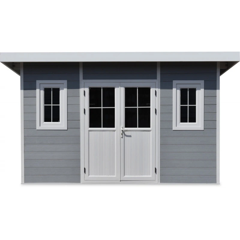 Abri De Jardin En Bois Composite 28mm Gris Clair 14,90m² PREMIUM Toit Plat - Woodlife Garden 6 Abri De Jardin En Bois Composite 28mm Gris Clair 14,90m² PREMIUM Toit Plat - Woodlife Garden – Image 4