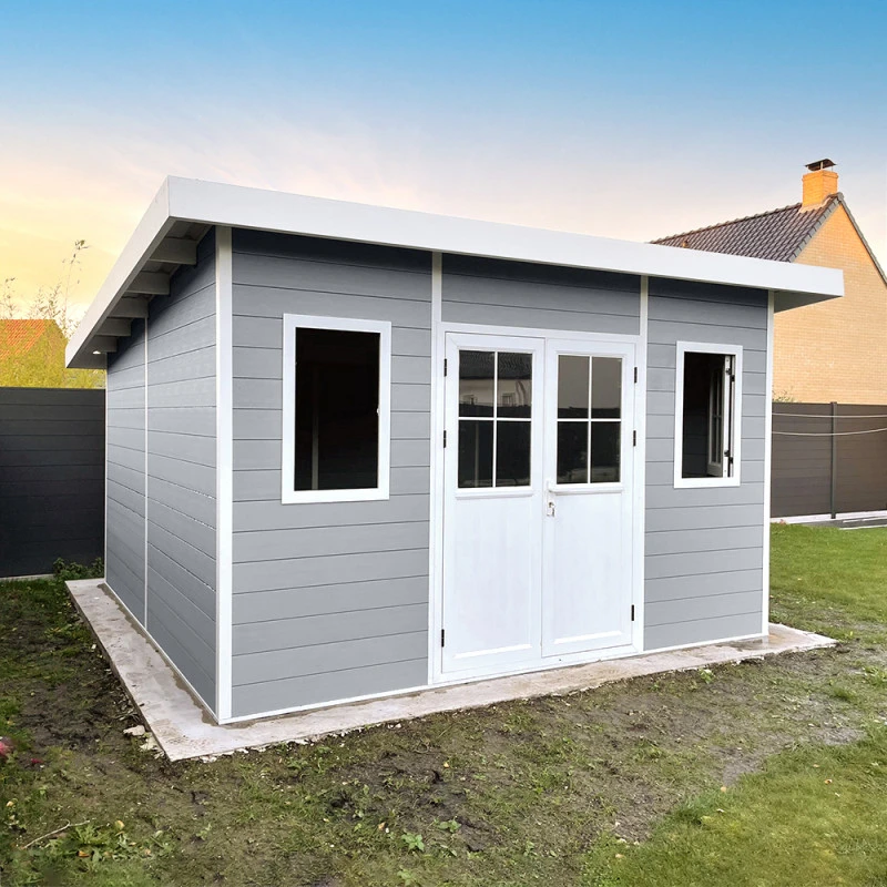 Abri De Jardin En Bois Composite 28mm Gris Clair 14,90m² PREMIUM Toit Plat - Woodlife Garden 3 Abri De Jardin En Bois Composite 28mm Gris Clair 14,90m² PREMIUM Toit Plat - Woodlife Garden