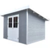 Abri De Jardin En Bois Composite 28mm Gris Clair 4,41m² PREMIUM Toit Plat - Woodlife Garden -Boutique De Jardin abri de jardin en bois composite 28mm gris clair 441m premium toit plat woodlife garden