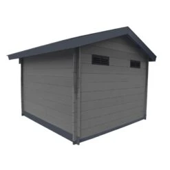 Abri De Jardin En Bois Composite 28mm Gris Foncé 14,44m² Double Porte Alu Et Double Vitrage - WoodLife Garden -Boutique De Jardin abri de jardin en bois composite 28mm gris fonce 1444m double porte alu et double vitrage woodlife 3