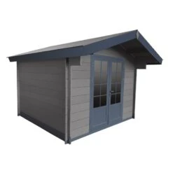 Abri De Jardin En Bois Composite 28mm Gris Foncé 9m² Double Porte Alu Et Double Vitrage - Woodlife Garden -Boutique De Jardin abri de jardin en bois composite 28mm gris fonce 9m double porte alu et double vitrage woodlife 2