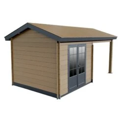 Abri De Jardin En Bois Composite Bois Vieilli 9m² + 9m² Terrasse - Woodlife Garden -Boutique De Jardin abri de jardin en bois composite bois vieilli 9m 9m terrasse woodlife 3