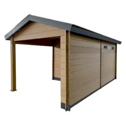 Abri De Jardin En Bois Composite Bois Vieilli 9m² + 9m² Terrasse - Woodlife Garden -Boutique De Jardin abri de jardin en bois composite bois vieilli 9m 9m terrasse woodlife 4