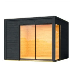 Abri De Jardin En Bois Gris Anthracite 9,49m² Avec Toit Plat - Dice 1 - Karibu -Boutique De Jardin abri de jardin en bois gris anthracite 949m avec toit plat dice 1 karibu 2