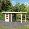 Abri De Jardin En Bois Gris Terre 5,25m² Avec Appentis De 2,40 M Freiburg 3 - Karibu 1 Abri De Jardin En Bois Gris Terre 5,25m² Avec Appentis De 2,40 M Freiburg 3 - Karibu -Boutique De Jardin abri de jardin en bois gris terre 525m avec appentis de 240 m freiburg 3 karibu