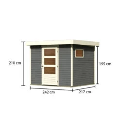 Abri De Jardin En Bois Gris Terre 5,25m² Freiburg 3 - Karibu -Boutique De Jardin abri de jardin en bois gris terre 525m freiburg 3 karibu 2