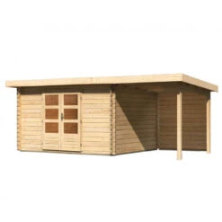 Abri De Jardin En Bois Massif 10,60m² Bastrup 7 Avec Appentis 200cm Et Paroi Arrière – Karibu -Boutique De Jardin abri de jardin en bois massif 1060m bastrup 7 avec appentis 200cm et paroi arriere woodfeeling 2