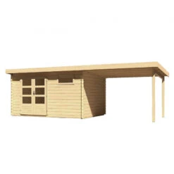 Abri De Jardin En Bois Massif 11,49m² Bastrup 8 Avec Appentis 300cm – Karibu -Boutique De Jardin abri de jardin en bois massif 1149m bastrup 8 avec appentis 300cm woodfeeling 3