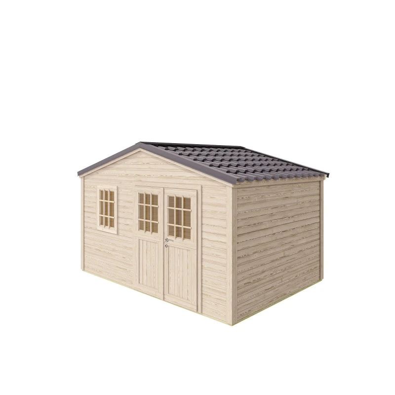 Abri De Jardin En Bois Massif 11m² SHELTY + – Madriers 28mm – Toiture En Acier – Forest Style 4 Abri De Jardin En Bois Massif 11m² SHELTY + – Madriers 28mm – Toiture En Acier – Forest Style – Image 2