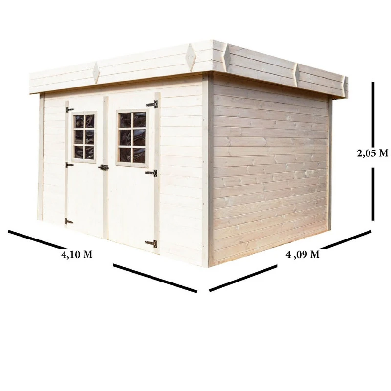 Abri De Jardin En Bois Massif 16,77m² Monopente – Madriers 28mm – Toiture En Bac Acier – Habrita 4 Abri De Jardin En Bois Massif 16,77m² Monopente – Madriers 28mm – Toiture En Bac Acier – Habrita – Image 2
