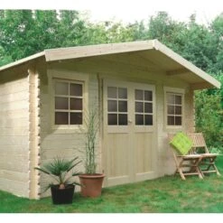 Abri De Jardin En Bois Massif 28mm Dole Porte Double 11,56m² - SOLID