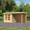 Abri De Jardin En Bois Massif 4,62m² Askola 2 Avec Appentis 240cm Et Paroi Arrière – Karibu 2 Abri De Jardin En Bois Massif 4,62m² Askola 2 Avec Appentis 240cm Et Paroi Arrière – Karibu -Boutique De Jardin abri de jardin en bois massif 462m askola 2 avec appentis 240cm et paroi arriere woodfeeling
