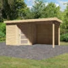 Abri De Jardin En Bois Massif 4,62m² Schwandorf 3 Avec Appentis 240cm Et Paroi Arrière – Karibu