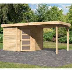 Abri De Jardin En Bois Massif 5,95m² Schwandorf 5 Avec Appentis 240cm – Karibu