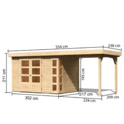 Abri De Jardin En Bois Massif 6,55m² Kerko 4 Avec Appentis 240cm – Karibu 10 Abri De Jardin En Bois Massif 6,55m² Kerko 4 Avec Appentis 240cm – Karibu -Boutique De Jardin abri de jardin en bois massif 655m kerko 4 avec appentis 240cm woodfeeling 2