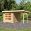 Abri De Jardin En Bois Massif 7,04m² Bastrup 4 Avec Appentis 200cm – Karibu -Boutique De Jardin abri de jardin en bois massif 704m bastrup 4 avec appentis 200cm woodfeeling