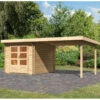 Abri De Jardin En Bois Massif 7,04m² Bastrup 4 Avec Appentis 300cm – Karibu -Boutique De Jardin abri de jardin en bois massif 704m bastrup 4 avec appentis 300cm woodfeeling