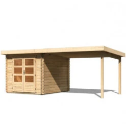 Abri De Jardin En Bois Massif 7,04m² Bastrup 4 Avec Appentis 300cm – Karibu -Boutique De Jardin abri de jardin en bois massif 704m bastrup 4 avec appentis 300cm woodfeeling 2