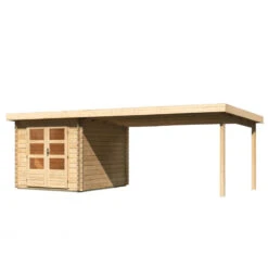 Abri De Jardin En Bois Massif 7,04m² Bastrup 4 Avec Appentis 400cm – Karibu -Boutique De Jardin abri de jardin en bois massif 704m bastrup 4 avec appentis 400cm woodfeeling 2