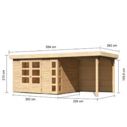 Abri De Jardin En Bois Massif 7,43m² Kerko 5 Avec Appentis 240cm Et Paroi Arrière – Karibu 10 Abri De Jardin En Bois Massif 7,43m² Kerko 5 Avec Appentis 240cm Et Paroi Arrière – Karibu -Boutique De Jardin abri de jardin en bois massif 743m kerko 5 avec appentis 240cm et paroi arriere woodfeeling 2
