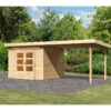 Abri De Jardin En Bois Massif 7,50m² Kandern 6 Avec Appentis 320cm – Karibu -Boutique De Jardin abri de jardin en bois massif 750m kandern 6 avec appentis 320cm woodfeeling