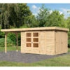 Abri De Jardin En Bois Massif 7,85m² Retola 4 Avec Armoire Intégrée Et Appentis 240cm – Karibu 1 Abri De Jardin En Bois Massif 7,85m² Retola 4 Avec Armoire Intégrée Et Appentis 240cm – Karibu -Boutique De Jardin abri de jardin en bois massif 785m retola 4 avec armoire integree et appentis 240cm woodfeeling