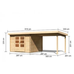 Abri De Jardin En Bois Massif 8,82m² Bastrup 5 Avec Appentis 300cm – Karibu 9 Abri De Jardin En Bois Massif 8,82m² Bastrup 5 Avec Appentis 300cm – Karibu -Boutique De Jardin abri de jardin en bois massif 882m bastrup 5 avec appentis 300cm woodfeeling 1