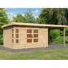 Abri De Jardin En Bois Massif 8,88m² Kastorf 7 Avec Appentis 260cm Et Paroi Arrière – Karibu