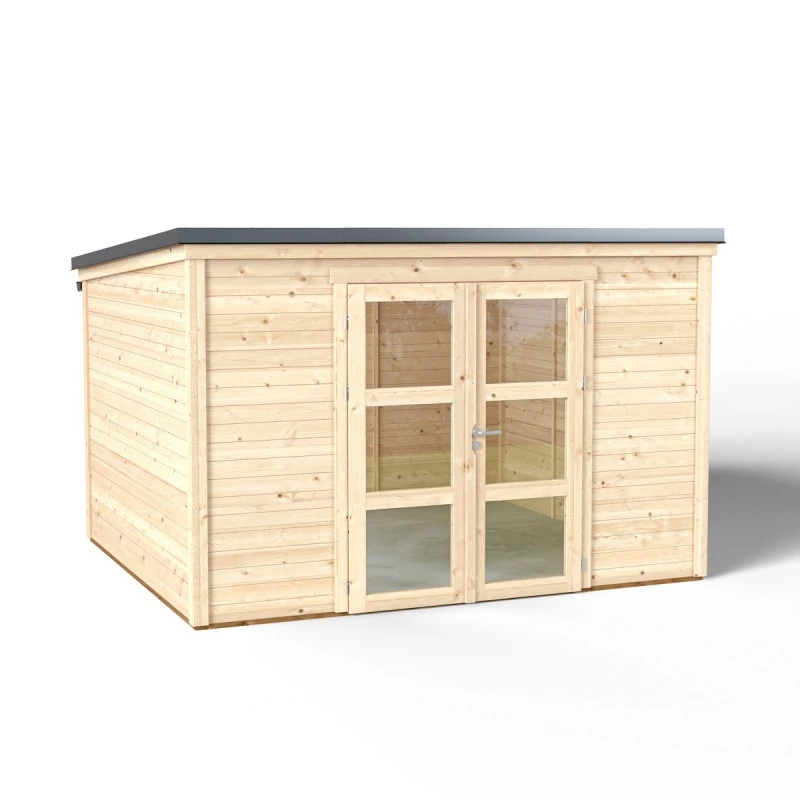 Abri De Jardin En Bois Massif 8,9m² SHELTY MODERN – Madriers 28mm – Toiture En Acier – Forest Style 5 Abri De Jardin En Bois Massif 8,9m² SHELTY MODERN – Madriers 28mm – Toiture En Acier – Forest Style – Image 3