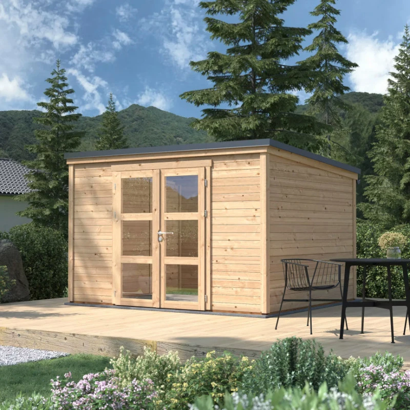 Abri De Jardin En Bois Massif 8,9m² SHELTY MODERN – Madriers 28mm – Toiture En Acier – Forest Style 3 Abri De Jardin En Bois Massif 8,9m² SHELTY MODERN – Madriers 28mm – Toiture En Acier – Forest Style