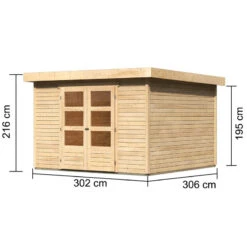 Abri De Jardin En Bois Massif 9,24m² Askola 6 – Karibu -Boutique De Jardin abri de jardin en bois massif 924m askola 6 woodfeeling 1