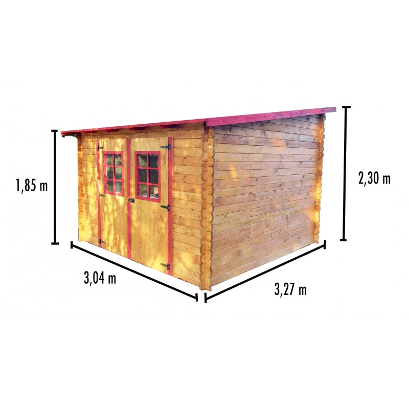 Abri De Jardin En Bois Massif 9,94m² Monopente – Madriers 28mm – Habrita 5 Abri De Jardin En Bois Massif 9,94m² Monopente – Madriers 28mm – Habrita – Image 3