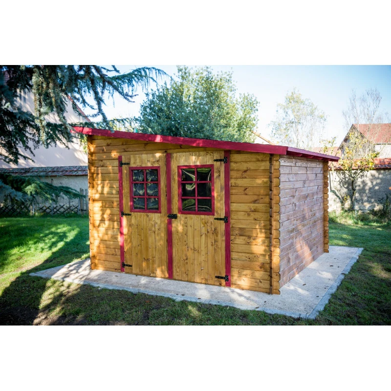 Abri De Jardin En Bois Massif 9,94m² Monopente – Madriers 28mm – Habrita 7 Abri De Jardin En Bois Massif 9,94m² Monopente – Madriers 28mm – Habrita – Image 5