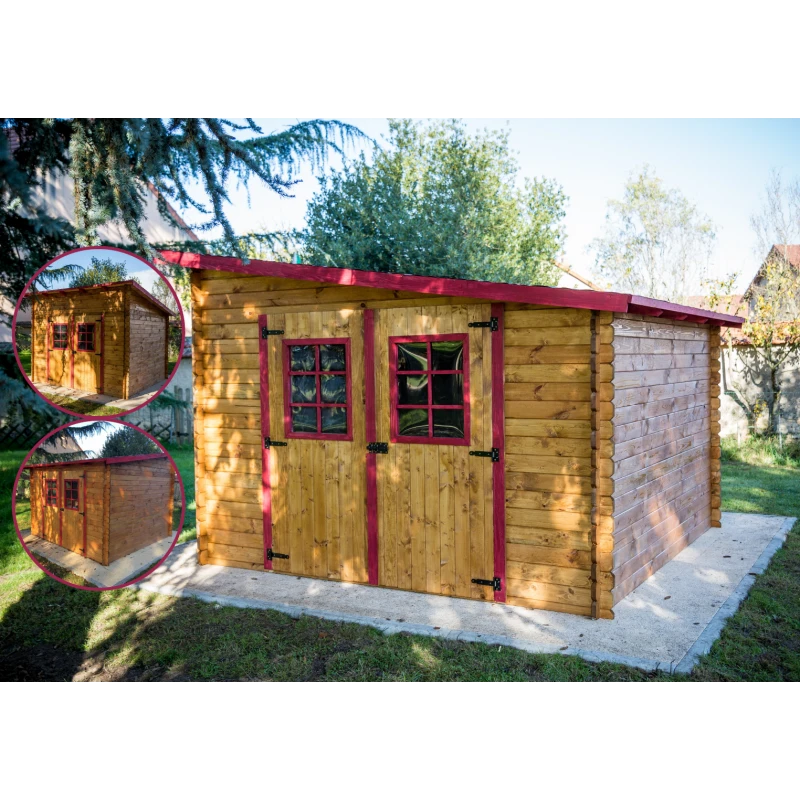 Abri De Jardin En Bois Massif 9,94m² Monopente – Madriers 28mm – Habrita 3 Abri De Jardin En Bois Massif 9,94m² Monopente – Madriers 28mm – Habrita