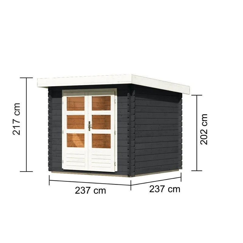 Abri De Jardin En Bois Massif Anthracite 5,62m² Bastrup 2 – Karibu 4 Abri De Jardin En Bois Massif Anthracite 5,62m² Bastrup 2 – Karibu – Image 2