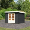 Abri De Jardin En Bois Massif Anthracite 7,04m² Bastrup 3 – Karibu -Boutique De Jardin abri de jardin en bois massif anthracite 704m bastrup 3 woodfeeling