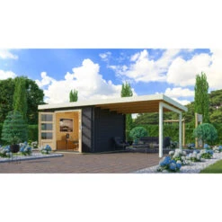 Abri De Jardin En Bois Massif Anthracite 8,82m² Bastrup 5 Avec Appentis 300cm – Karibu 11 Abri De Jardin En Bois Massif Anthracite 8,82m² Bastrup 5 Avec Appentis 300cm – Karibu -Boutique De Jardin abri de jardin en bois massif anthracite 882m bastrup 5 avec appentis 300cm woodfeeling 3