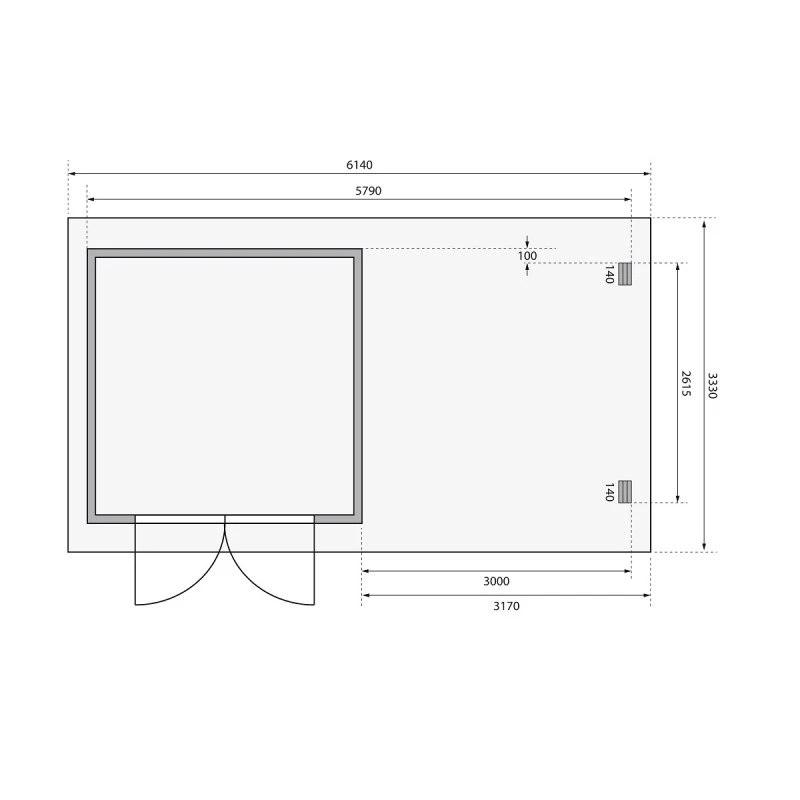 Abri De Jardin En Bois Massif Anthracite 8,82m² Bastrup 5 Avec Appentis 300cm – Karibu 7 Abri De Jardin En Bois Massif Anthracite 8,82m² Bastrup 5 Avec Appentis 300cm – Karibu – Image 5
