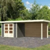 Abri De Jardin En Bois Massif Gris Terre 5,25m² Askola 3 Avec Appentis 280cm Et Paroi Arrière – Karibu 2 Abri De Jardin En Bois Massif Gris Terre 5,25m² Askola 3 Avec Appentis 280cm Et Paroi Arrière – Karibu -Boutique De Jardin abri de jardin en bois massif gris terre 525m askola 3 avec appentis 280cm et paroi arriere woodfeeling