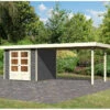 Abri De Jardin En Bois Massif Gris Terre 5,95m² Askola 3,5 Avec Appentis 280cm – Karibu 1 Abri De Jardin En Bois Massif Gris Terre 5,95m² Askola 3,5 Avec Appentis 280cm – Karibu -Boutique De Jardin abri de jardin en bois massif gris terre 595m askola 35 avec appentis 280cm woodfeeling