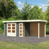Abri De Jardin En Bois Massif Gris Terre 6,55m² Kerko 4 Avec Appentis 240cm Et Paroi Arrière – Karibu 2 Abri De Jardin En Bois Massif Gris Terre 6,55m² Kerko 4 Avec Appentis 240cm Et Paroi Arrière – Karibu -Boutique De Jardin abri de jardin en bois massif gris terre 655m kerko 4 avec appentis 240cm et paroi arriere woodfeeling