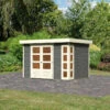 Abri De Jardin En Bois Massif Gris Terre 6,55m² Kerko 4 – Karibu -Boutique De Jardin abri de jardin en bois massif gris terre 655m kerko 4 woodfeeling